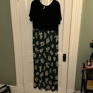 Maxi dress with tshirt top